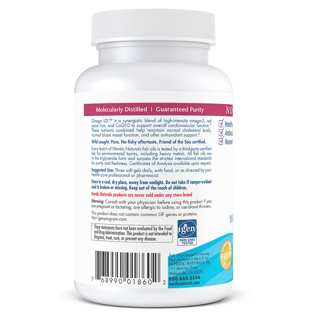 Omega LDL Omega3s, CoQ10, Red Yeast Rice Nordic Naturals Singapore