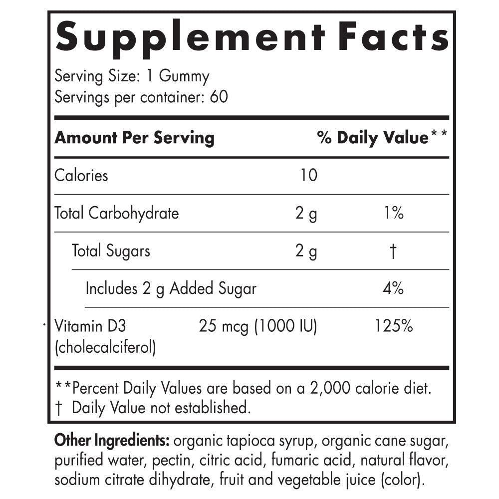 Vitamin D3 Gummies 1000 IU Vitamin D3 Nordic Naturals Singapore