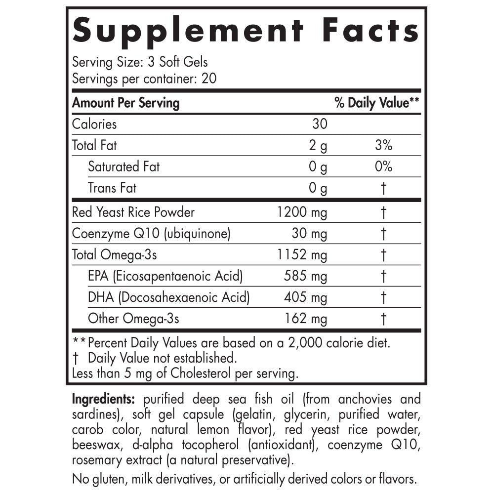 Omega LDL Omega3s, CoQ10, Red Yeast Rice Nordic Naturals Singapore